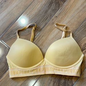 Size 34B, Victoria’s Secret padded pink bra